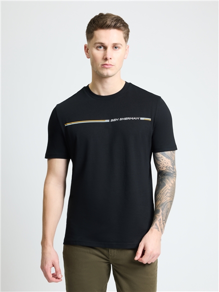 Core Stripe Tee in Black