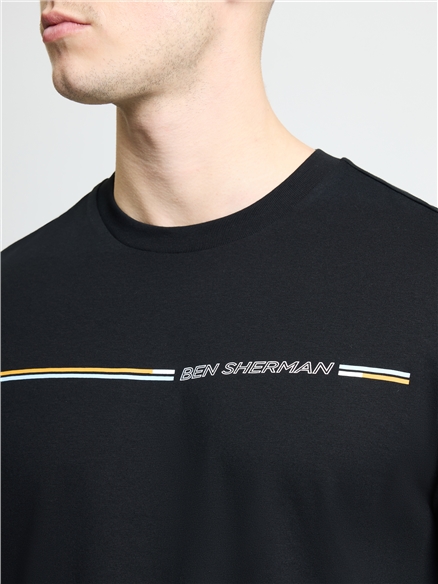 Core Stripe Tee in Black