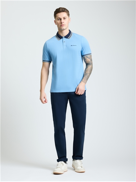 House Collar Polo in Glacier