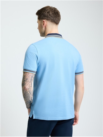 House Collar Polo in Glacier