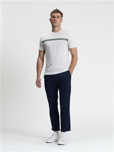 Short Sleeve Core Stripe Tshirt in Ivory