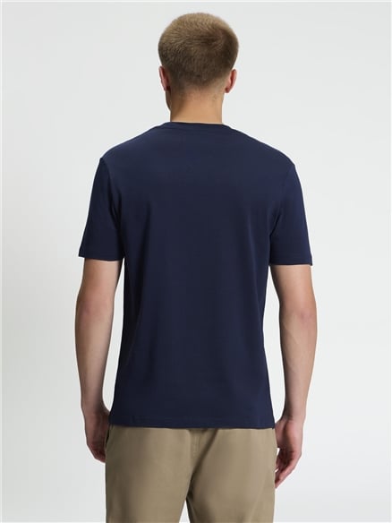 Short Sleeve Core Stripe Tshirt in Dark Navy