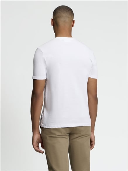 Short Sleeve Guitar Logo Tshirt in White