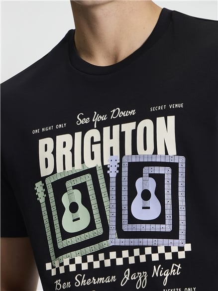 Short Sleeve Jazz Poster Tshirt in Black