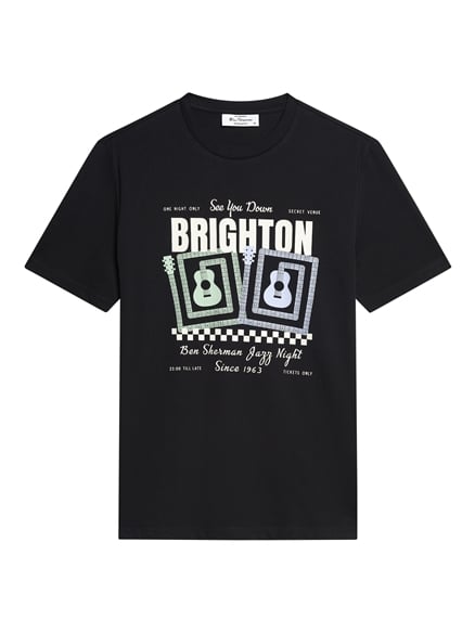 Short Sleeve Jazz Poster Tshirt in Black