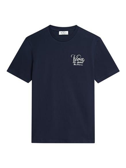 Short Sleeve Viva La Mod Tshirt in Dark Navy