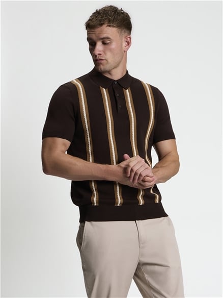 Short Sleeve Ivy Cable Knitted Polo