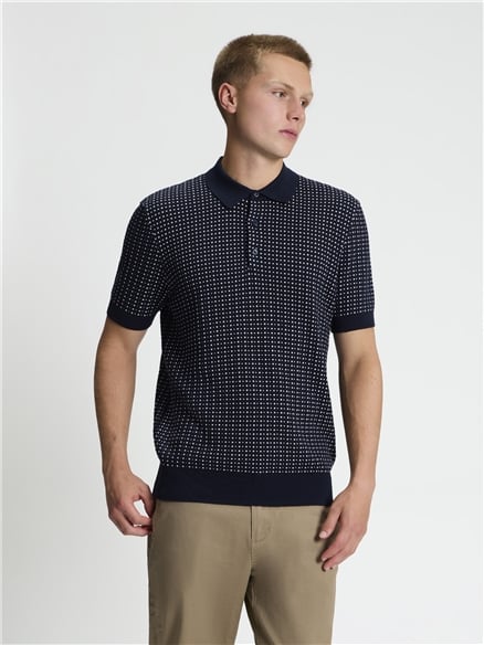 Short Sleeve Bi Colour Knitted Polo
