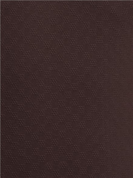 Short Sleeve Textured Checkerboard Polo in Dark Brown
