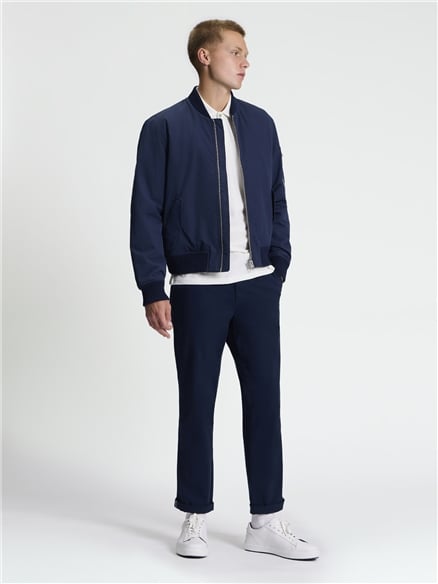 Soft Shell Bomber Jacket in Dark Navy