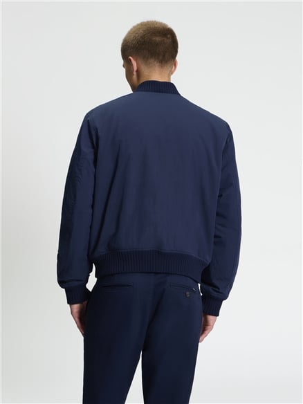 Soft Shell Bomber Jacket in Dark Navy