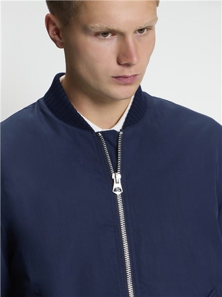 Soft Shell Bomber Jacket in Dark Navy