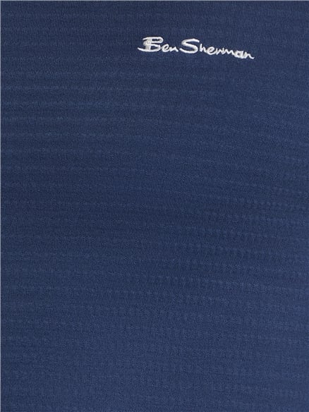 Short Sleeve Jacquard Tshirt in Blue Denim
