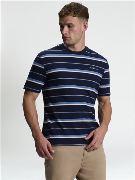 Short Sleeve Heritage Pique Stripe Tshirt