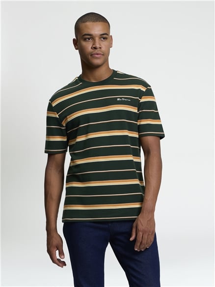 Short Sleeve Heritage Pique Stripe Tshirt
