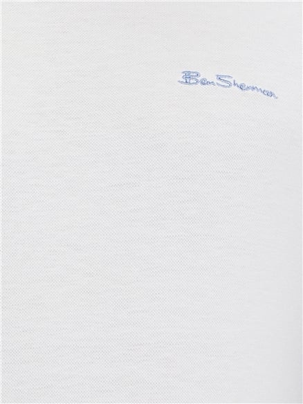 Short Sleeve Textured Tipped Tshirt in Ivory