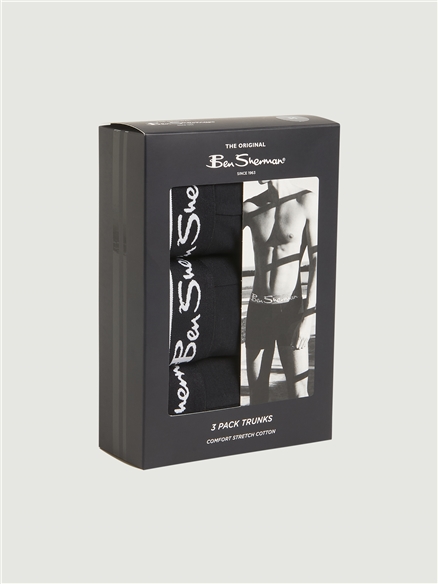 3 Pack Mod Signature Stripe Trunks in Black