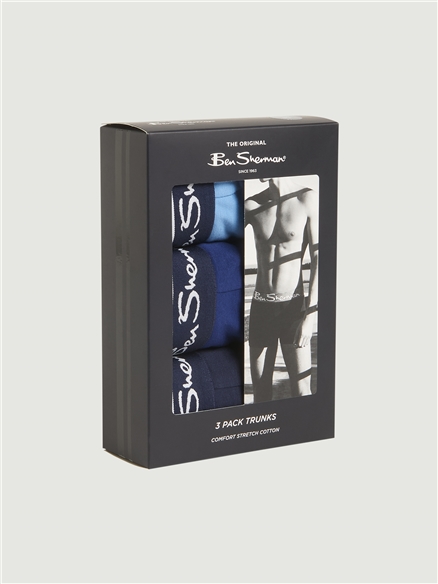 3 Pack Mod Signature Stripe Trunks in Blue