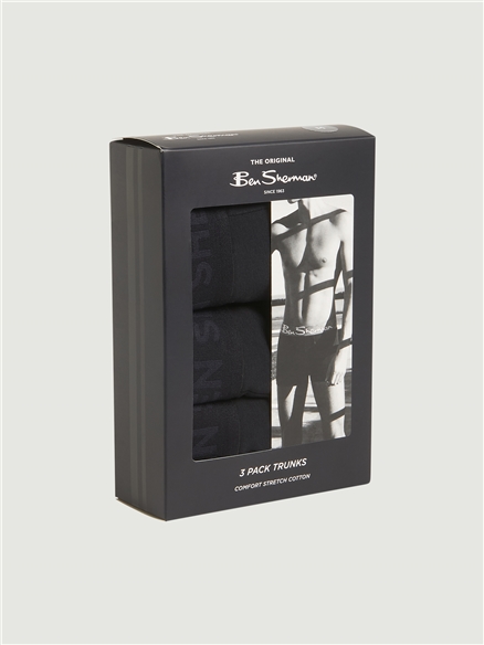 3 Pack Tonal Block Trunks in Black