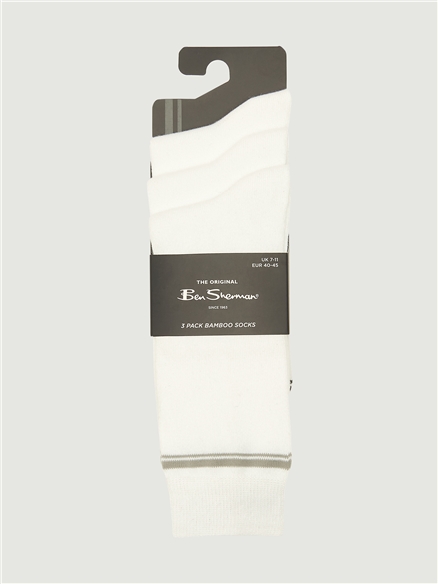 3 Pack Mod Stripe Sock in White