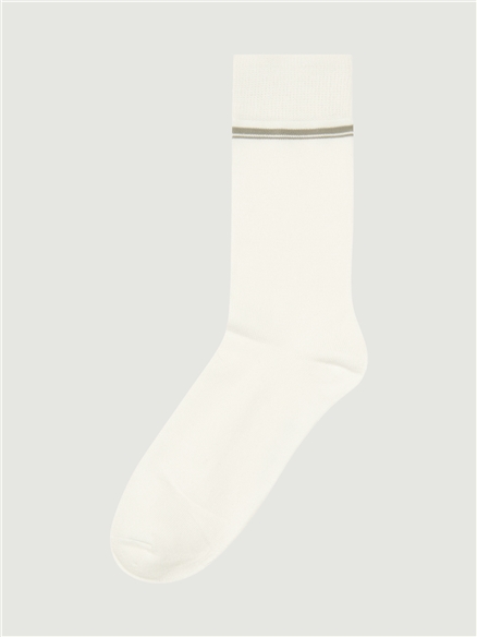 3 Pack Mod Stripe Sock in White