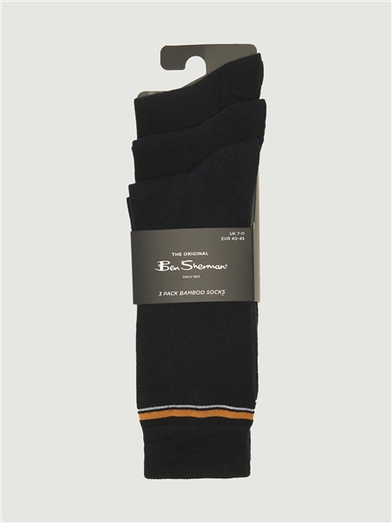 3 Pack Mod Stripe Sock in Dark Navy
