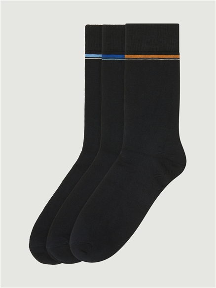 3 Pack Mod Stripe Sock in Dark Navy