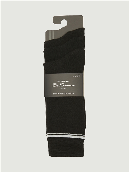 3 Pack Mod Stripe Sock in Black