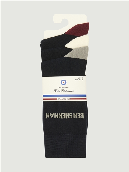 3 Pack Heel Toe Socks in Dark Navy
