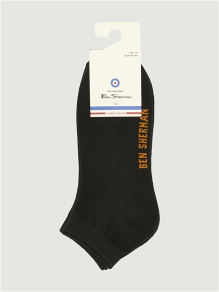 3 Pack Trainer Socks in Black