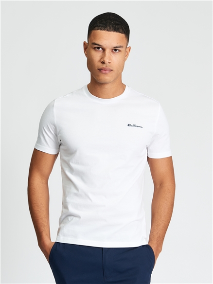 Short Sleeve Signature Tshirt in White