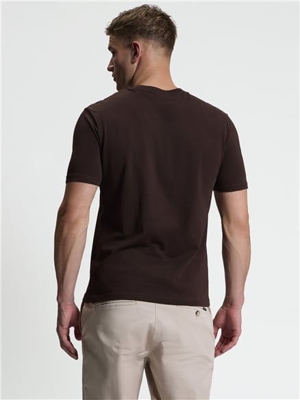 Short Sleeve Signature Tshirt in Dark Brown