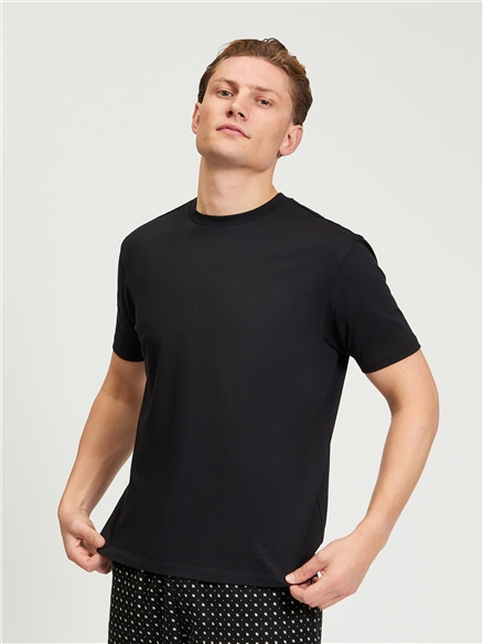 Short Sleeve Jersey Tee in Black