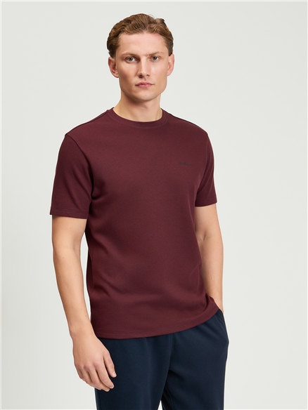 Short Sleeve Waffle Tee in Light Grey