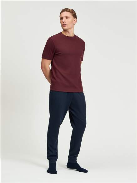 Short Sleeve Waffle Tee in Light Grey