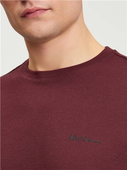 Short Sleeve Waffle Tee in Light Grey