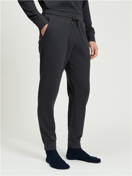 Jersey Waffle Trouser in Charcoal