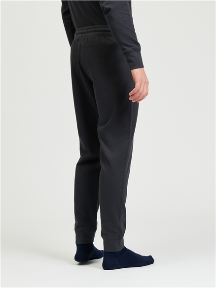 Jersey Waffle Trouser in Charcoal