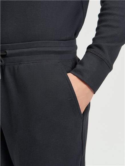 Jersey Waffle Trouser in Charcoal