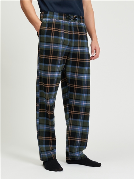 Brushed Oversized Tartan Trouser in Camouflage