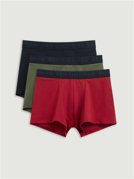 3 Pack Jacquard Logo Trunks in Assorted