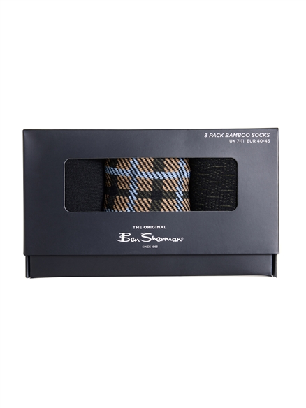 3 Pack Mod Stripe Sock in Khaki