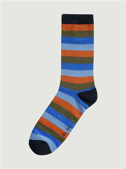 3 Pack Mod Stripe Sock in Cobalt