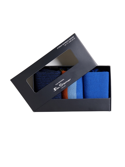 3 Pack Mod Stripe Sock in Cobalt
