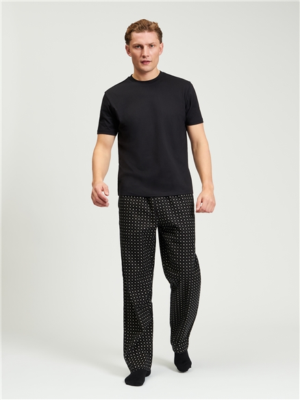 Brushed Mono Print Trouser