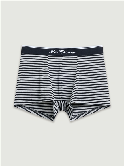 3 Pack Mod Signature Stripe Trunks in Grey Marl