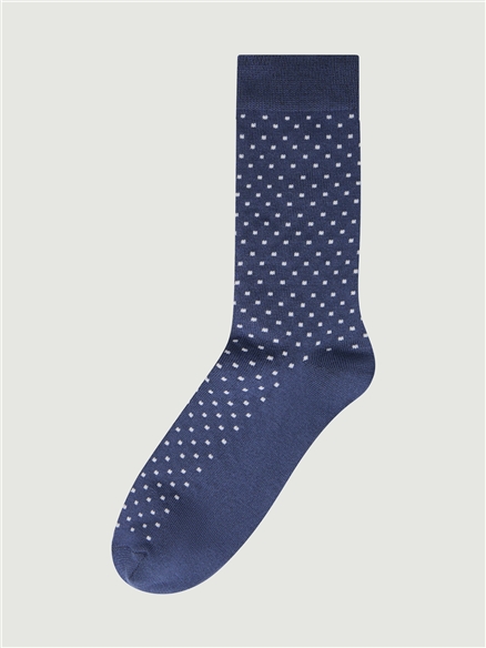 3 PACK SOCKS - SPOT, STRIPE, CHECK in Blue Denim