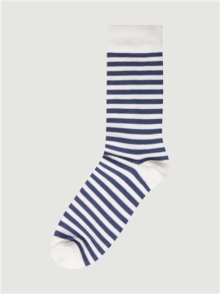 3 PACK SOCKS - SPOT, STRIPE, CHECK in Blue Denim