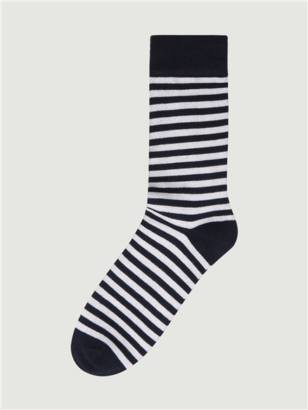 3 PACK SOCKS - BLOCK GEO, STRIPE, CHECK in Blue Denim