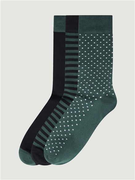 3 PACK SOCKS - SPOT, STRIPE, HONEYCOMB